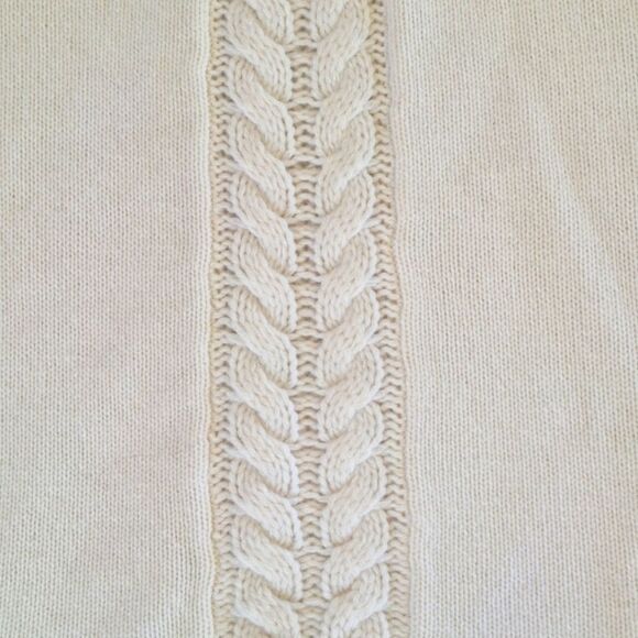 NOTSHY Cashmere France Sweater Jumper Nupp Stitch Cable Knit Cream L Relaxed Fit - Picture 8 of 16